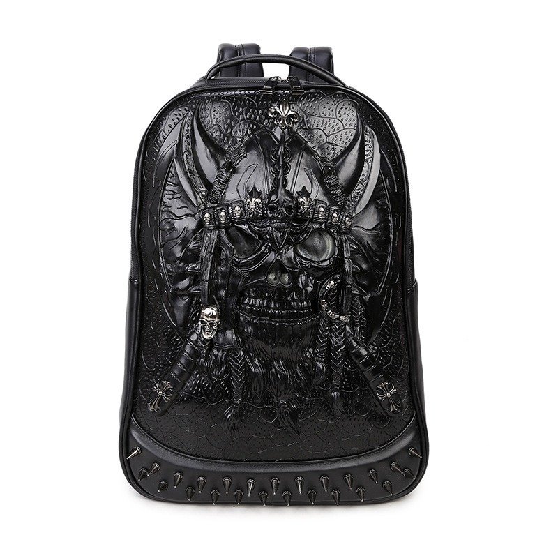 Ghost Head Luminous Eyes Backpack Men'S Customized Travel Waterproof Computer Bag Skull Head Large Capacity Backpack | ShopDecimals