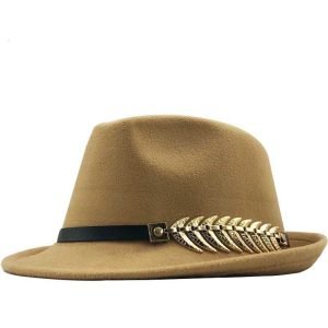 Woolen Hat British Retro Jazz Hat Fashion Casual Fishbone Belt Decoration Small Top Hat | ShopDecimals
