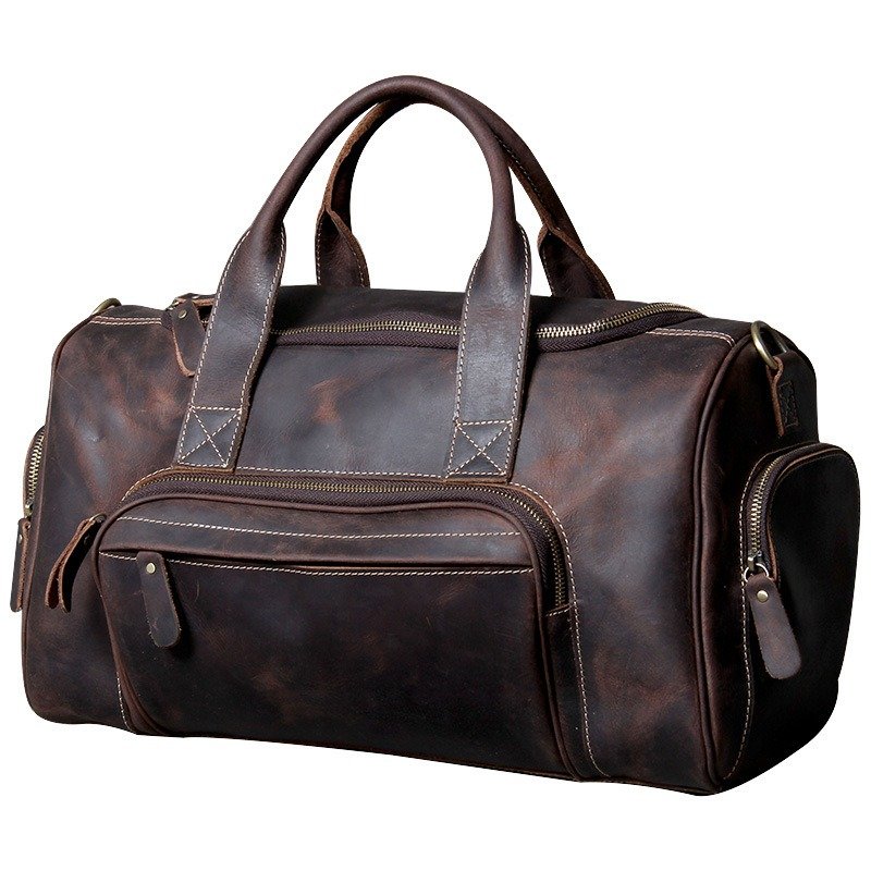 Retro Hand-Held Head Layer Cowhide Large Travelling Bag | ShopDecimals