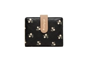 Women's Soft Printed Buckle Folding Small Wallet Multiple Card Slots Integrated Card Holder | ShopDecimals