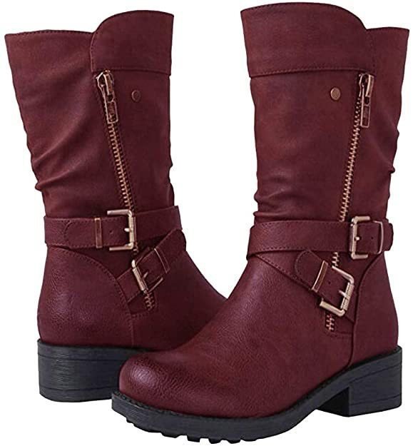 Martin Boots Foreign Trade Large Size Women's Shoes Belt Low Heel Casual Boots | ShopDecimals