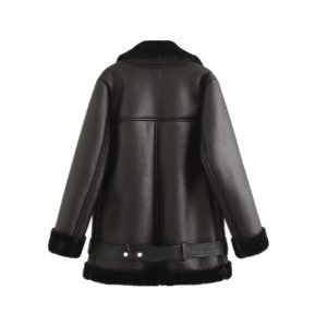 Jacket Tops Women's Trendy Belt PU Leather Jacket | ShopDecimals