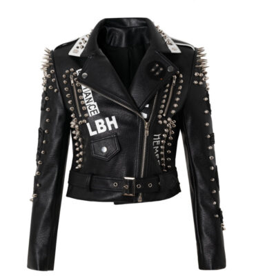Lightweight Punk Leather Jacket with Windmill Graffiti – Bold Edge, 6‑Size Fit – Shopdecimals Women’s Fashion