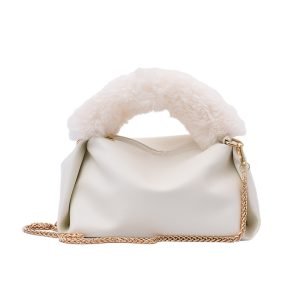 Fashion Solid Color One-shoulder Chain Plush Handbag | ShopDecimals