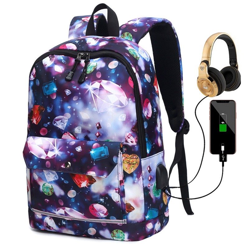 Female Computer Rechargeable Schoolbag Backpack | ShopDecimals