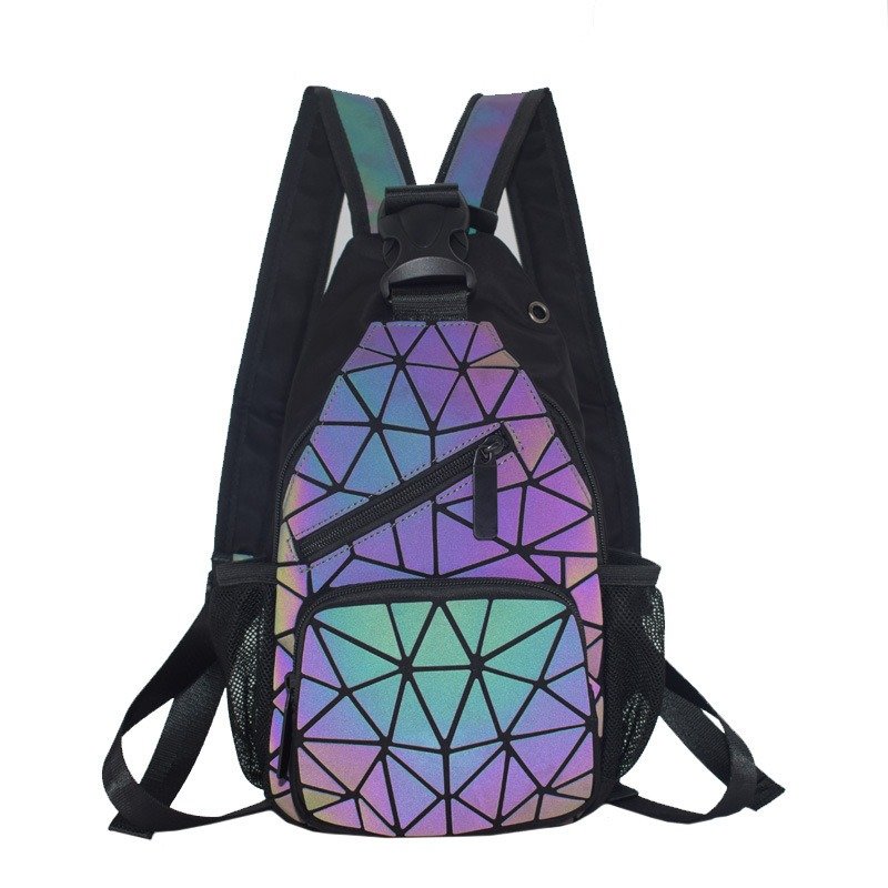 Geometric Rhombus Backpack Ever-changing Shoulder Bag Men And Women Phantom Color Luminous Shoulder Bag Female Chest Bag | ShopDecimals