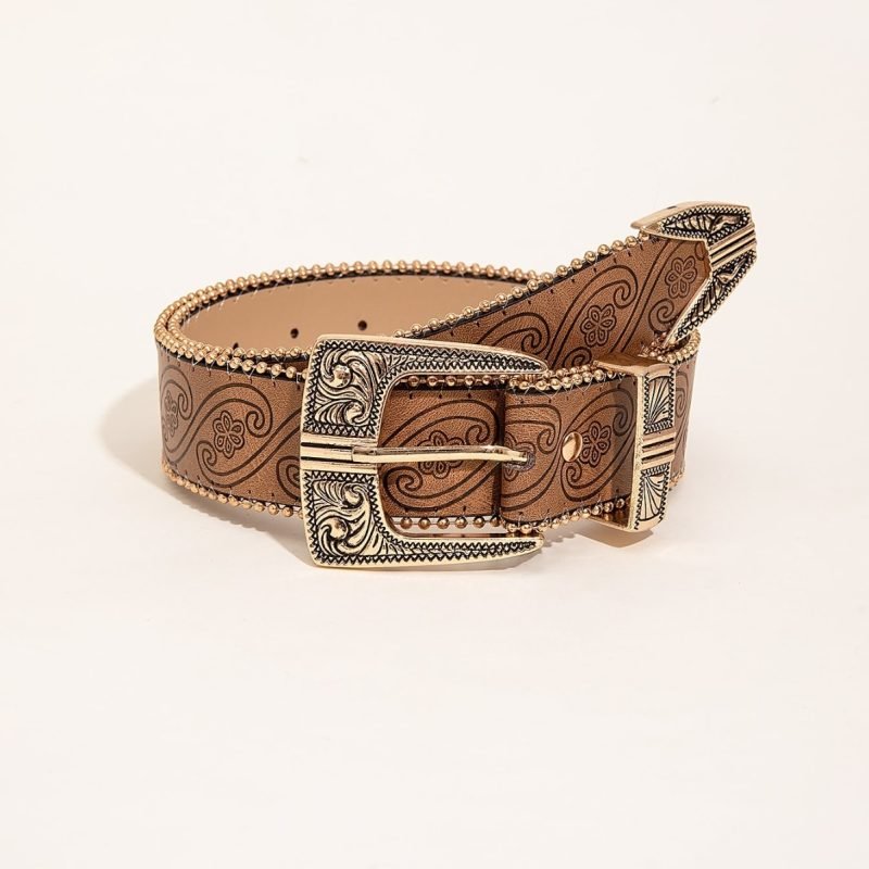 Retro Pattern PU Belt Western Style Women's Belt | ShopDecimals