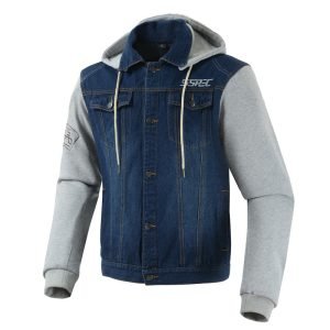 Sspec Motorcycle Racing Suit Denim Hooded Anti-Fall Warm Belt Protector Cardigan Jacket Sweater | ShopDecimals