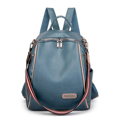 Ultra‑Light PU Soft‑Leather Women’s Travel Backpack – 0.67 kg, 20 L Capacity, Breathable & Organized, in Black, Blue or Khaki – Shopdecimals