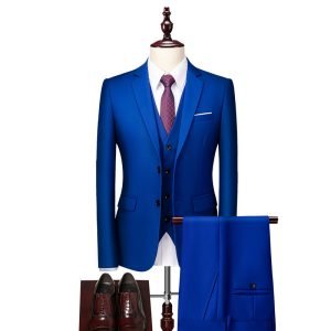 Men's Suit Three-piece Suit British Slim-fitting Wedding Dress Multicolor Plus Size | ShopDecimals