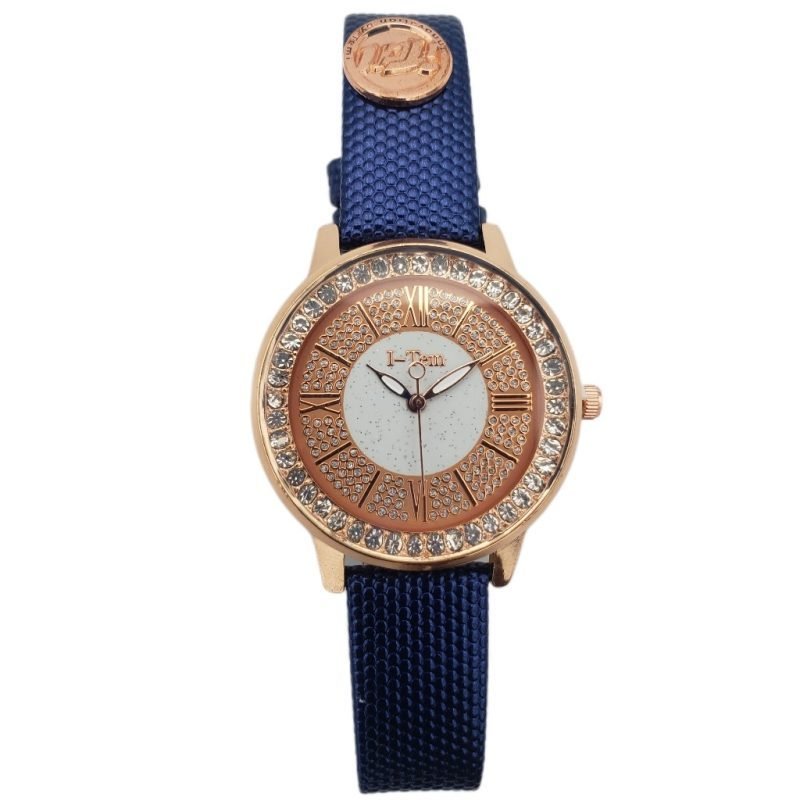 I-Tem Whitney I-TW870 Fashion Women Rhinestone Quartz Watch - Stylish Multi-color Variation Snake Skin Leather Strap for Women- I-Tem Innovation by Temi | ShopDecimals - blue