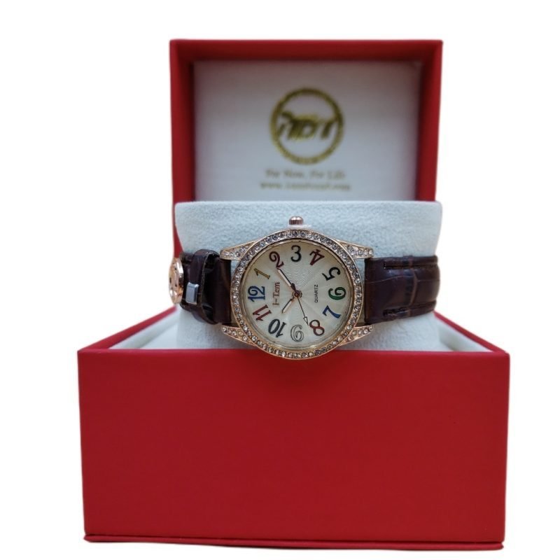 I-Tem Old-School I-TW165 Rhinestone Quart Watch - Stylish Women's Fashion Watch with Italian Leather Strap- I-Tem Innovation by Temi | ShopDecimals