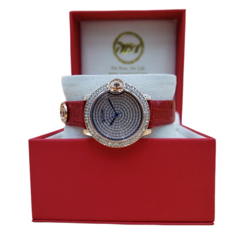 I-Tem Style Maldoca I-TW500 Stone Face Leather Wristwatch - Classy Women's Quartz Watch with Crystal Stone Dial- I-Tem Innovation by Temi | ShopDecimals