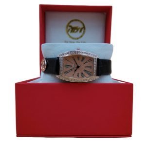 I-Tem Jenny I-TW255 Shiny Caramel Quartz Watch: Classy Lady's Pink Dial with Roman Numeral Numbering and Multicolor Italian Leather Strap- I-Tem Innovation by Temi | ShopDecimals