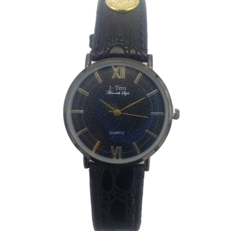 The Samuel Tunji Ade I-TW121 Memory Watch - Stylish Italian Leather Strap, Black Dial, Sapphire Glass Protection- I-Tem Innovation by Temi | ShopDecimals - black