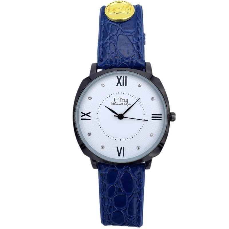 I-Tem Elliot Cohen I-TW770 Fancy Watch: Stylish Black Frame Dial with Sapphire Glass Protection and Multi-Color Italian Leather Strap- I-Tem Innovation by Temi | ShopDecimals - blue
