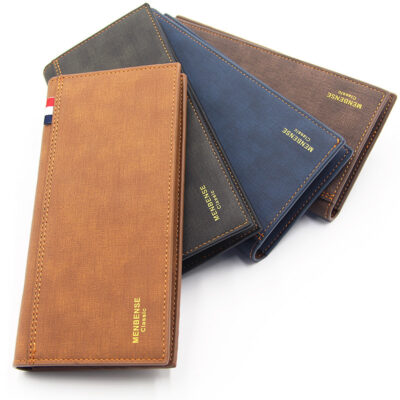 Feather‑Light 0.12 kg Slim Men’s Long Wallet – 4 Colors, Card Slots & ID Window – Shopdecimals