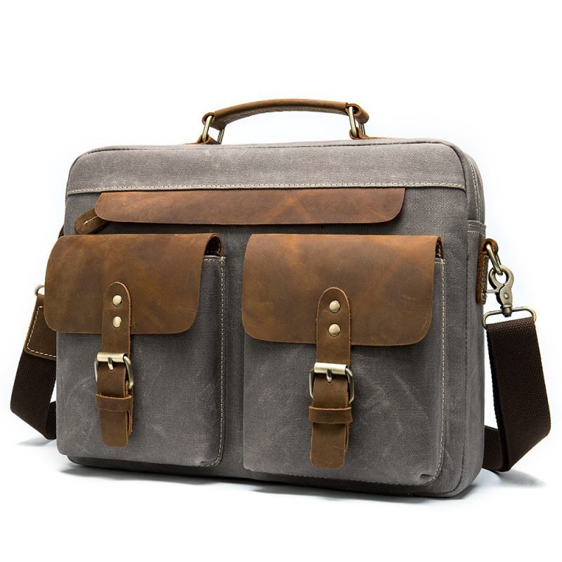 Cowhide with cloth briefcase | ShopDecimals