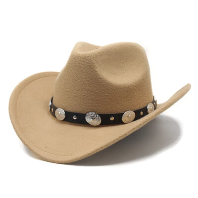 Lightweight Wool Blend Western Cowboy Hat for Couples – Adjustable Fit, Large Brim Sun Shade, 57 cm Size | Shopdecimals