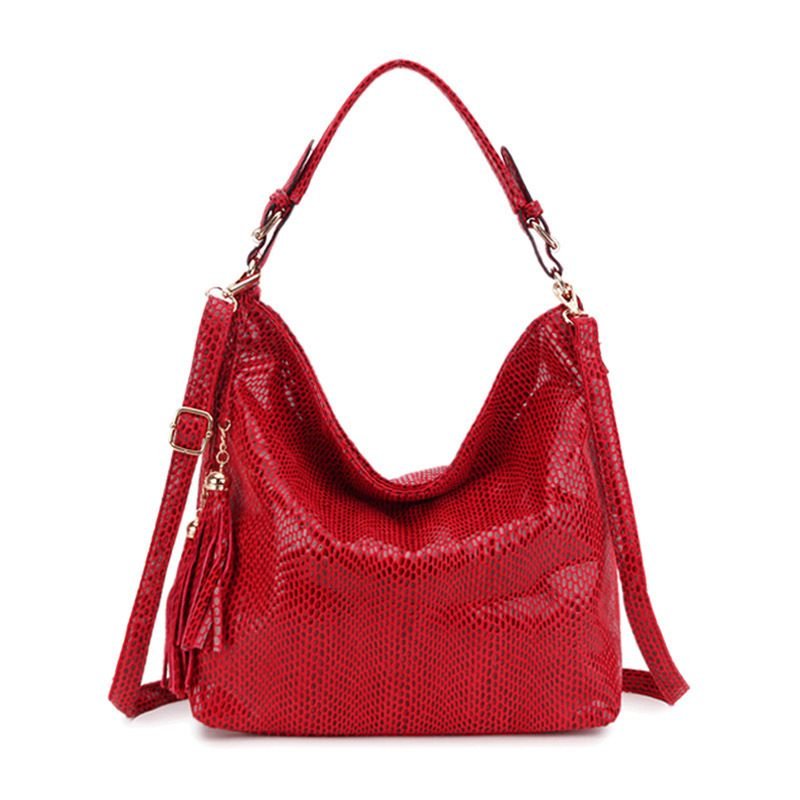 Snake Pattern Ladies Fringed Crescent Bag Shoulder Messenger Bag | ShopDecimals
