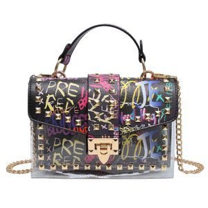 Studded Graffiti All-match Picture And Mother Shoulder Messenger Bag | ShopDecimals