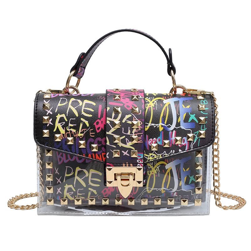 Studded Graffiti All-match Picture And Mother Shoulder Messenger Bag | ShopDecimals