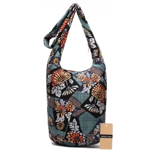 Fashion Women Shoulder Bag Cotton Fabric Sling Shoulder Bag Floral Print Large Capacity Cross-body Messenger Bag | ShopDecimals