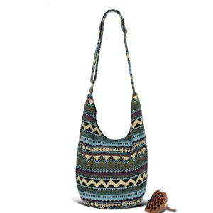 Vintage Women Shoulder Bag Large Capacity Crossbody Bag Bohemian Style Bag Cotton Messenger Bag Adjustable Hobo Bag | ShopDecimals