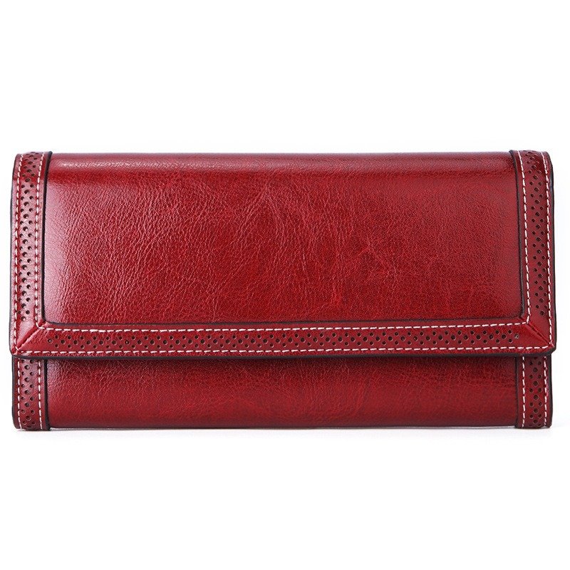 Women's Long Leather Wallet With Multiple Card Slots | ShopDecimals