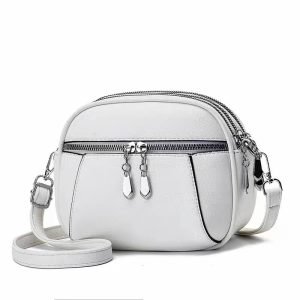Feather‑Light Large‑Capacity Round Crossbody Bag for Women – 8 Solid Colors, Multi‑Pocket Organization – Shopdecimals