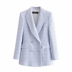 Double Breasted Slim Casual Suit Jacket | ShopDecimals