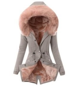 Hooded Drawstring Plush Jacket Women | ShopDecimals