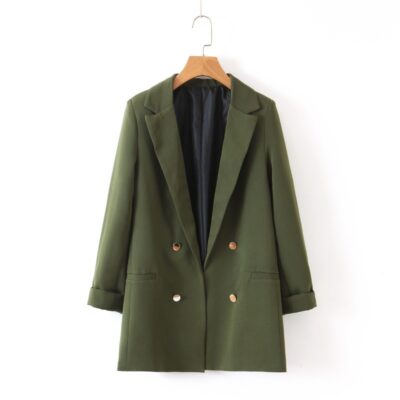 Lightweight Green Double‑Breasted Women’s Suit Jacket – All‑Day Comfort & Bold Professional Style | Shopdecimals