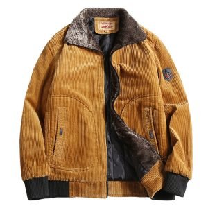 Fashion Personality Corduroy Men's Warm Cotton Coat | ShopDecimals
