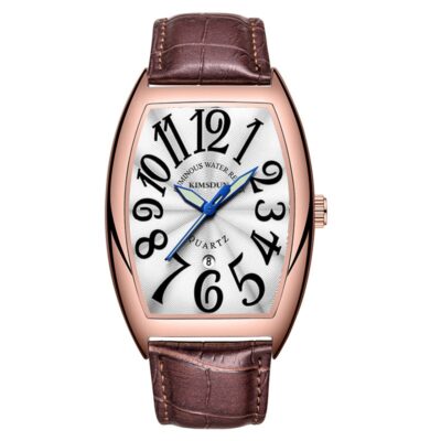 Shopdecimals Luminous Quartz Men’s Watch – Featherlight 0.11 kg Retro Leather Strap, 5 Color Options for Night‑Time Visibility