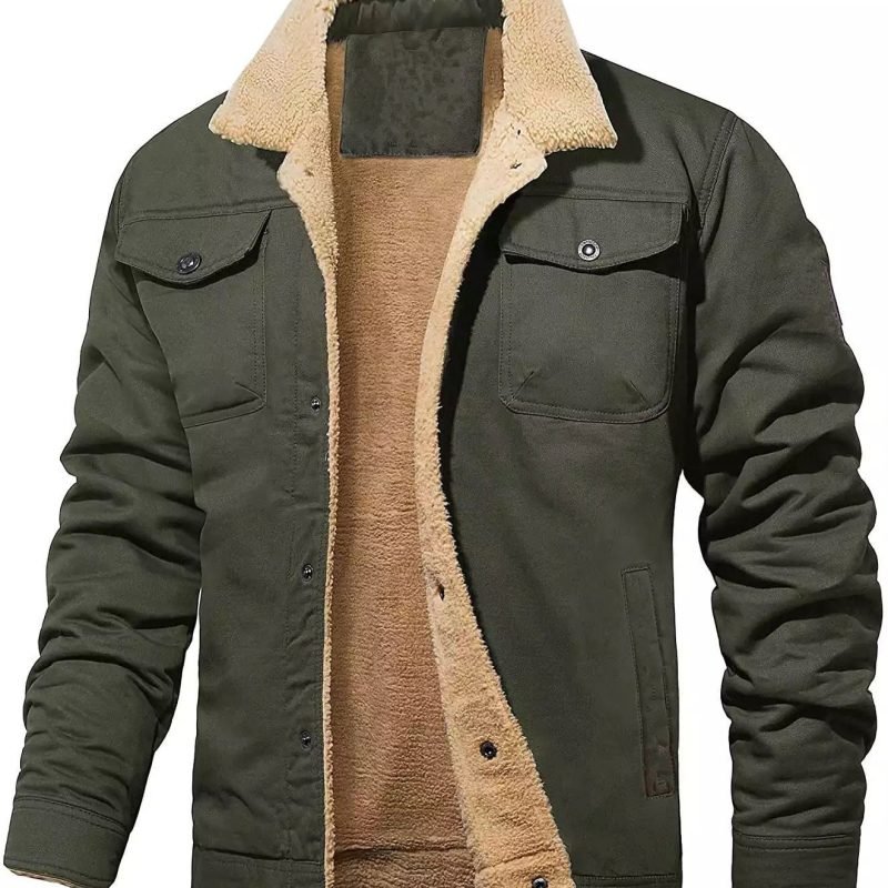 Autumn And Winter Men's Jacket Hooded Fleece-lined Mid-length Jacket | ShopDecimals