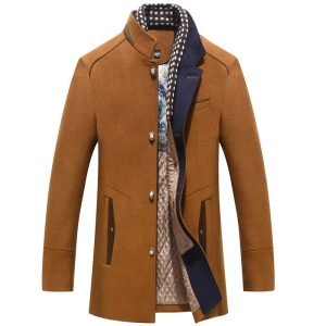Men's Woolen Coat Thickened Scarf Collar Coat | ShopDecimals