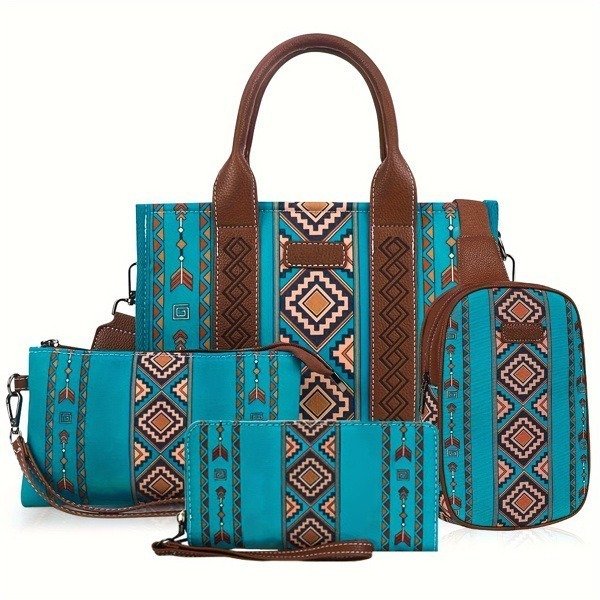 4Pcs Women's Tote Bag, Retro Work Bag Lightweight, Bohemian Style Tote Bag - Not Shipped On Weekends - Prohibited Sales Platforms  | ShopDecimals