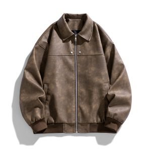 American Suede Fabric Jacket Retro Lapels Leather Coat | ShopDecimals