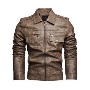 Lapel Fashion Casual Men's Clothing Leather Coat Motorcycle Jacket | ShopDecimals