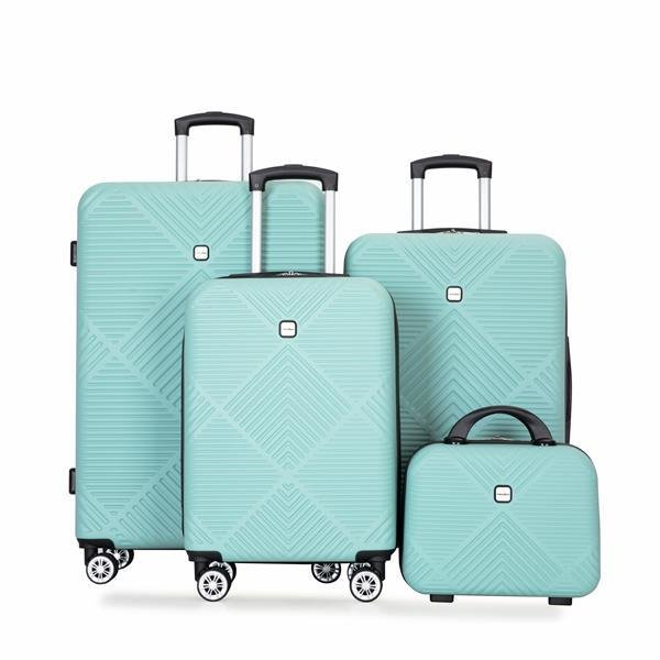 Ultra-Light 4-Piece ABS Carry-On Set with 14‑Inch Makeup Box – Expandable, TSA‑Lock & Silent Spinner Wheels | Shopdecimals