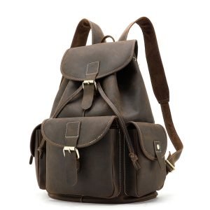 Men's Large-Capacity Water-Repellent Head Layer Leather Backpack | ShopDecimals