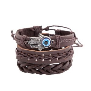 Palm eye leather men's bracelet | Shopdecimals