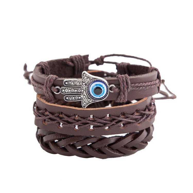 Palm eye leather men's bracelet | Shopdecimals