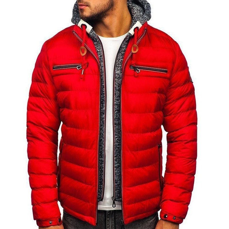 Men's Fake Two-piece Hooded Cotton Jacket | ShopDecimals