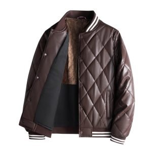 Jacket Men's Leather Coat Men's Trendy Baseball Uniform | ShopDecimals