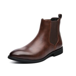 Fleece Leather Men's Fashion Trend Slip-on Ankle Boots | ShopDecimals