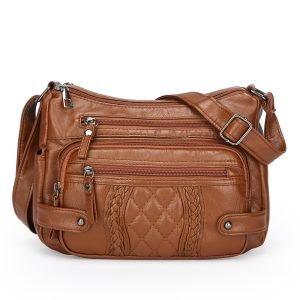 Women's Multi-pocket Soft Leather Shoulder Messenger Bag | ShopDecimals