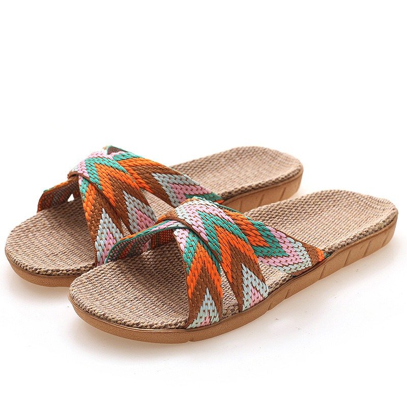 Women's Non-slip Thick-soled Linen Slippers | ShopDecimals
