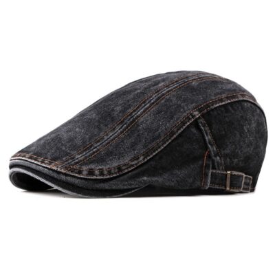 Lightweight Denim Beret – Breathable, Sun‑Shading Accessory in Black & Blue – Shopdecimals Unisex Style​